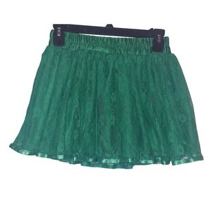 Brat Green Spirit of Halloween‎ Green Mini Skirt Floral Poison Ivy Fairycore